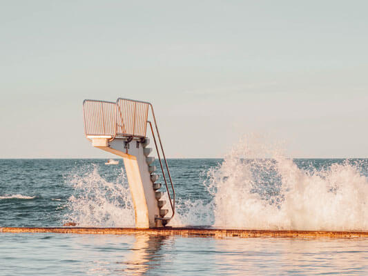 Diving board on the beach, Saint-Quay-Portrieux, Brittany