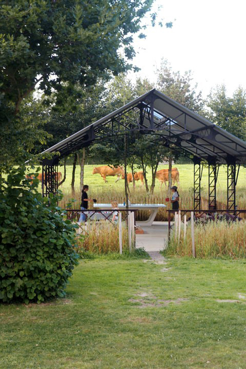 Outdoor games and farm animals, family holiday in the countryside, Brittany