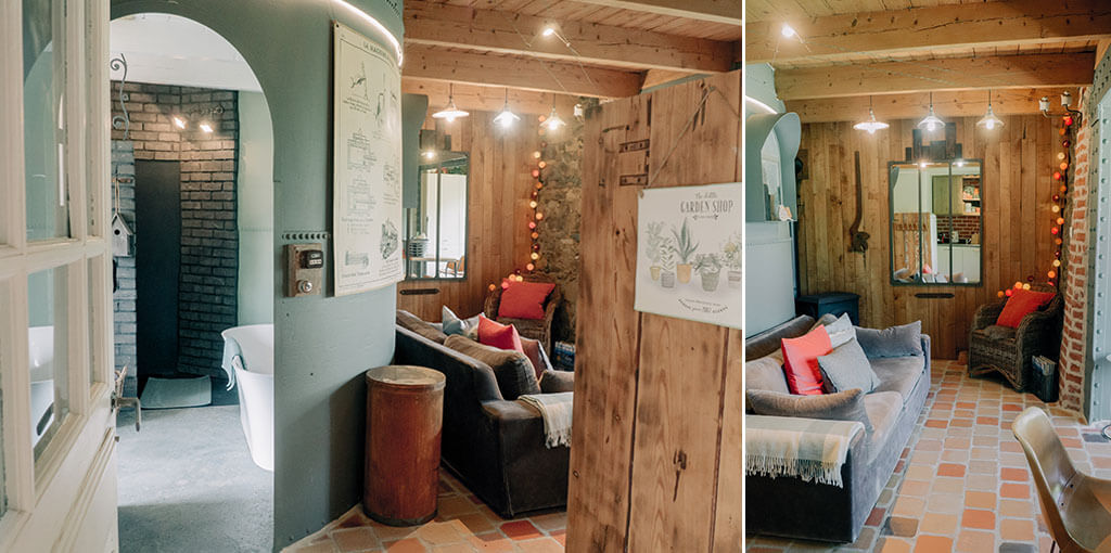 Gîte Anne, salon et salle de bain