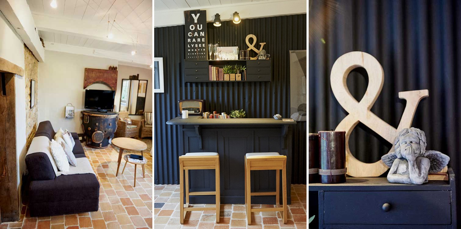 Salon design, maison de vacances en Bretagne