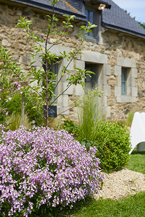 Romantisches Ferienhaus Rose mit Frühstück und privatem Garten in der Bretagne