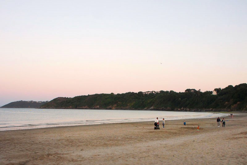 Het strand van Binic voor een vakantie, Bretagne